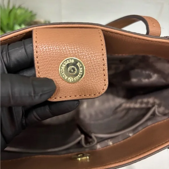 Karl Lagerfeld Paris Monogram Tote Bag Brown Logo Canvas Shoulder Bag w/ Charms - Picture 12 of 12